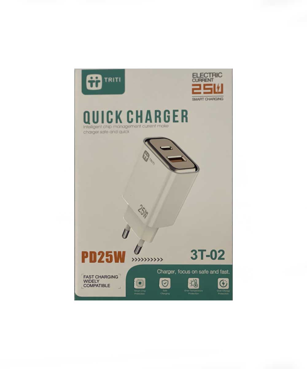 شارژر 25 وات تریتی مدل 3T-02 شارژر 25 وات تریتی مدل 3T-02