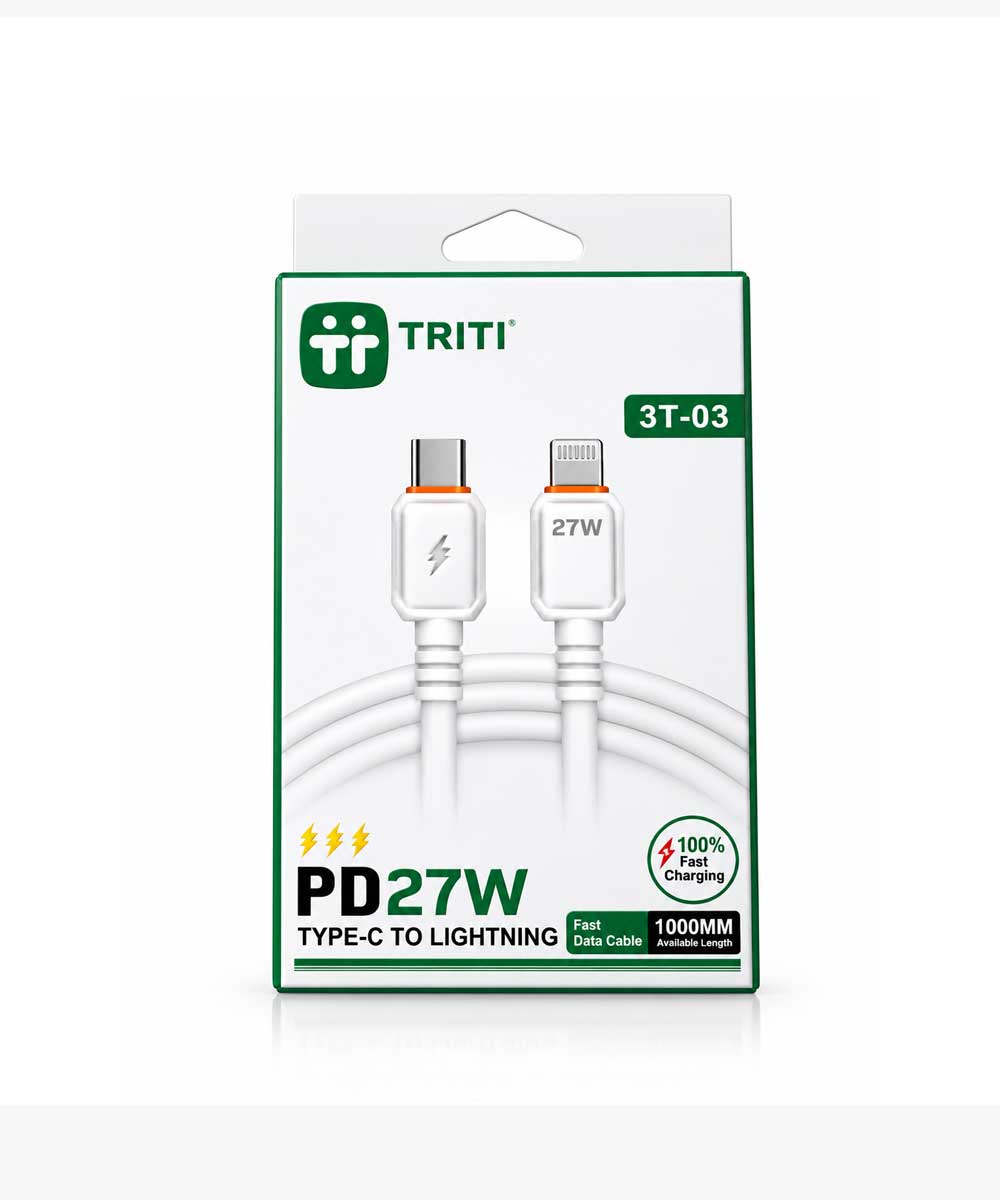 کابل شارژ سریع تایپسی به لایتنینگ تریتی TRITI مدل 3T-03 کابل شارژ سریع تایپسی به لایتنینگ تریتی TRITI مدل 3T-03