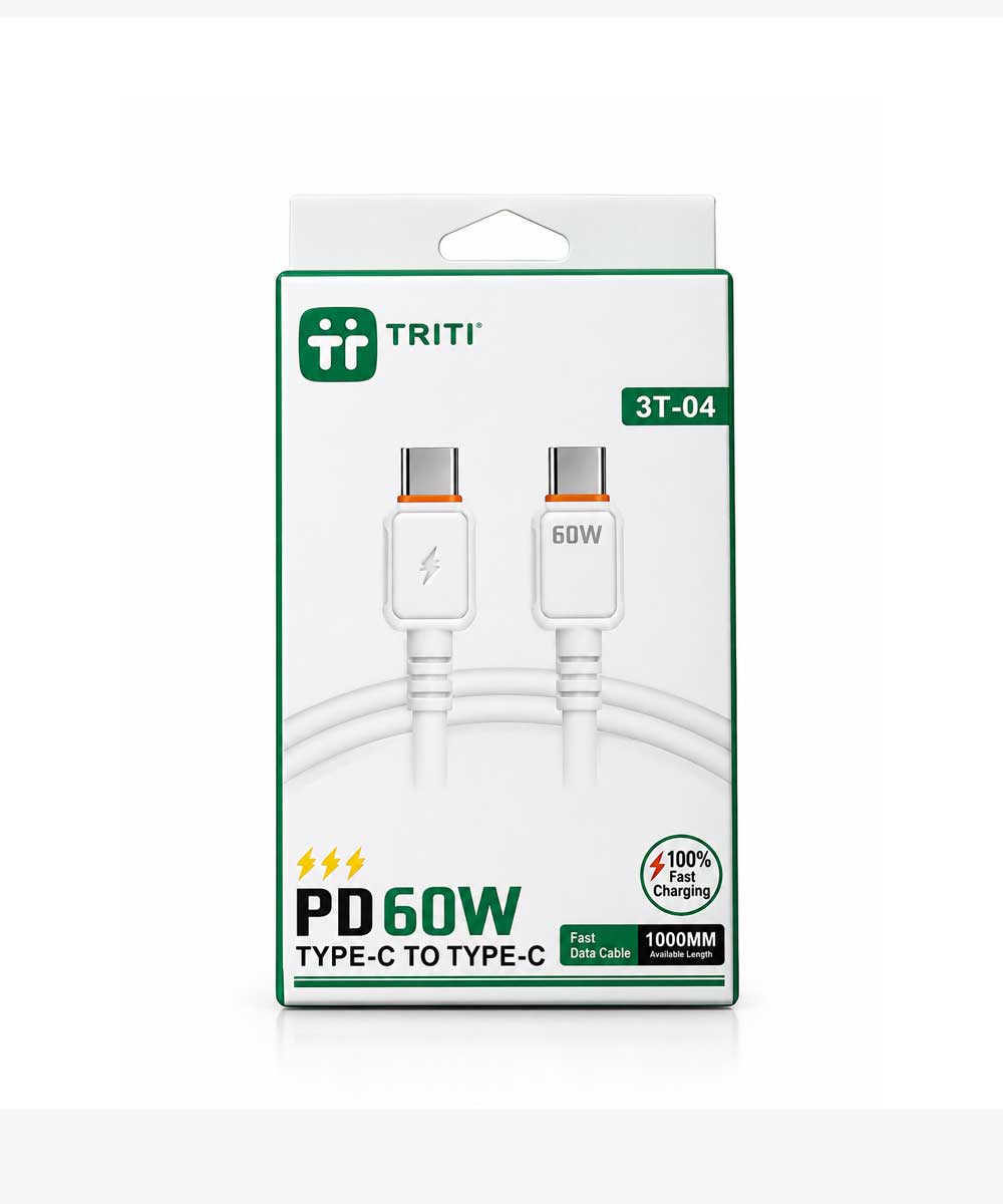 کابل شارژ سریع تایپسی به تایپسی تریتی TRITI مدل 3T-04 کابل شارژ سریع تایپسی به تایپسی تریتی TRITI مدل 3T-04