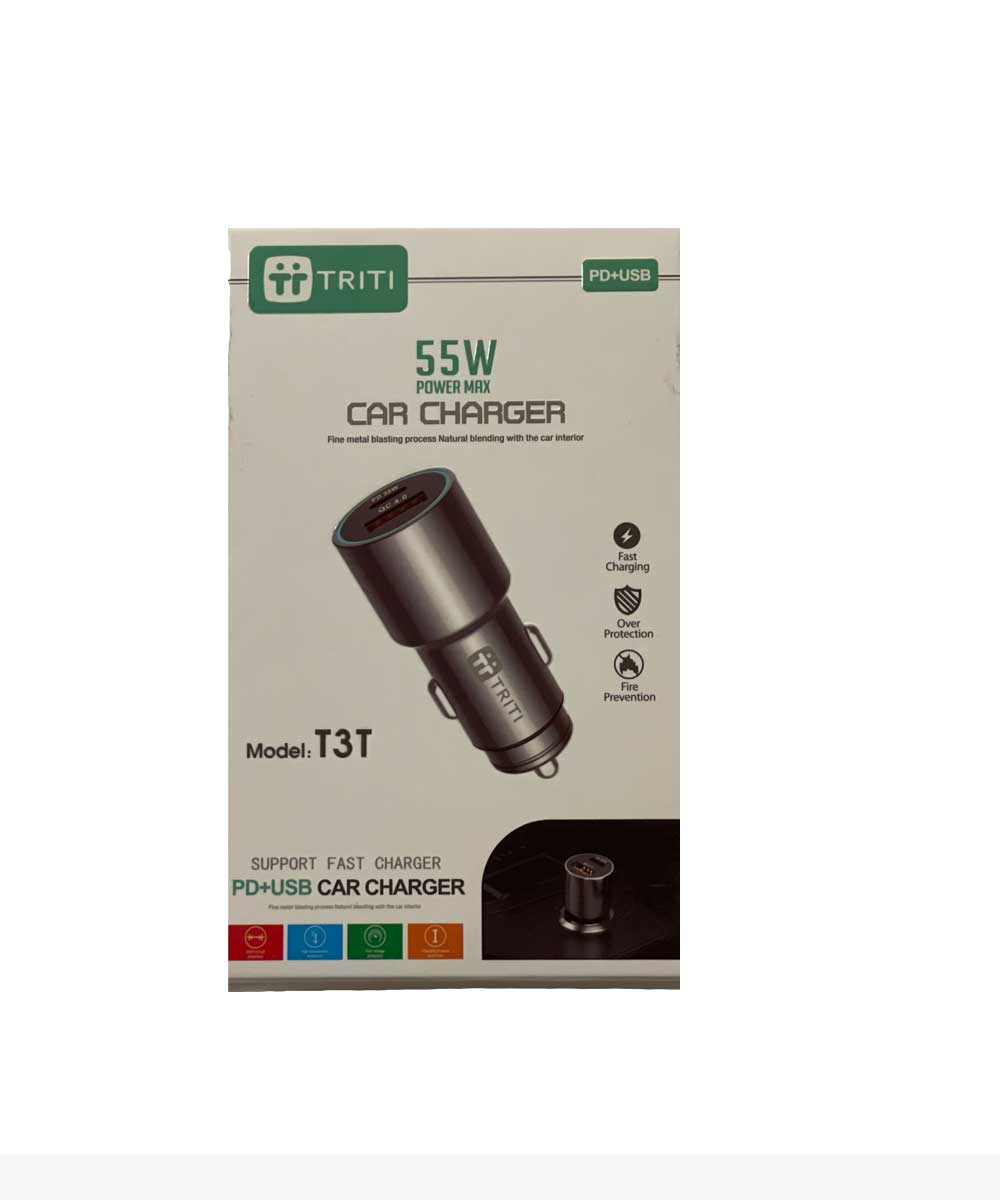 شارژر فندکی خودرو تریتی TRITI مدل T3T شارژر فندکی خودرو تریتی TRITI مدل T3T
