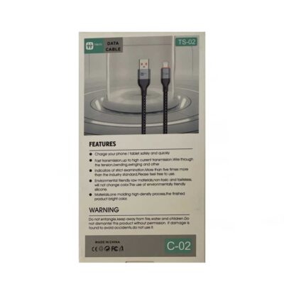 کابل شارژ بافته‌شده USB به لایتنینگ تریتی مدل TS-02